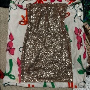 Fashion Nova Sequin Mini Dress in Gold